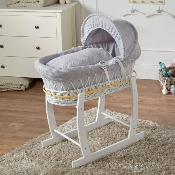 Wicker Baby Moses Basket With Stand Grey Best Offers & Deals For