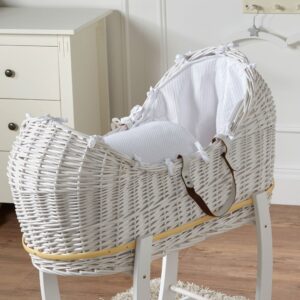 Wicker Deluxe Pod Baby Moses Basket With Stand – White - Best Offers ...