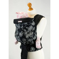 Palm and Pond Mei Tai Baby Sling - White Floral on Black