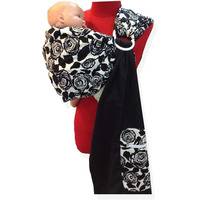 Palm and Pond Ring Sling - Black Floral Design