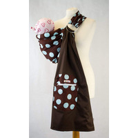 Ring Sling - Brown With Baby Blue Spots