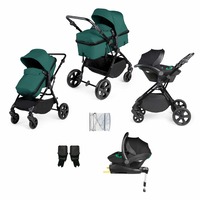 Ickle Bubba Comet All-in-One i-Size Travel System with ISOFIX Base (Frame: Black, Fabric Colour: Teal, Handle Bars: Black)