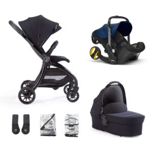 Junior Jones Aylo Rich Black 6pc Travel System inc Doona Royal Blue Car Seat